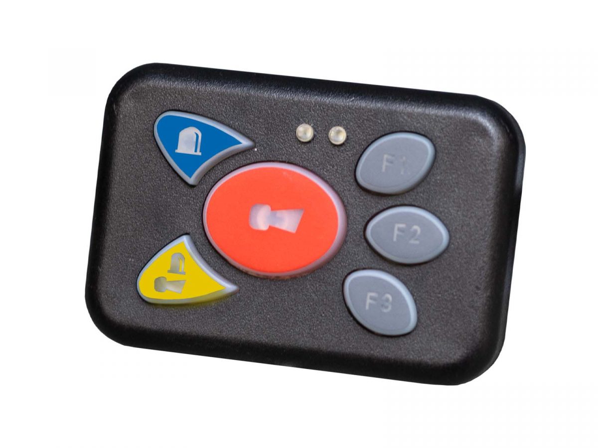BT-210 Mini Control Unit Unlit Angle View with Coloured Buttons