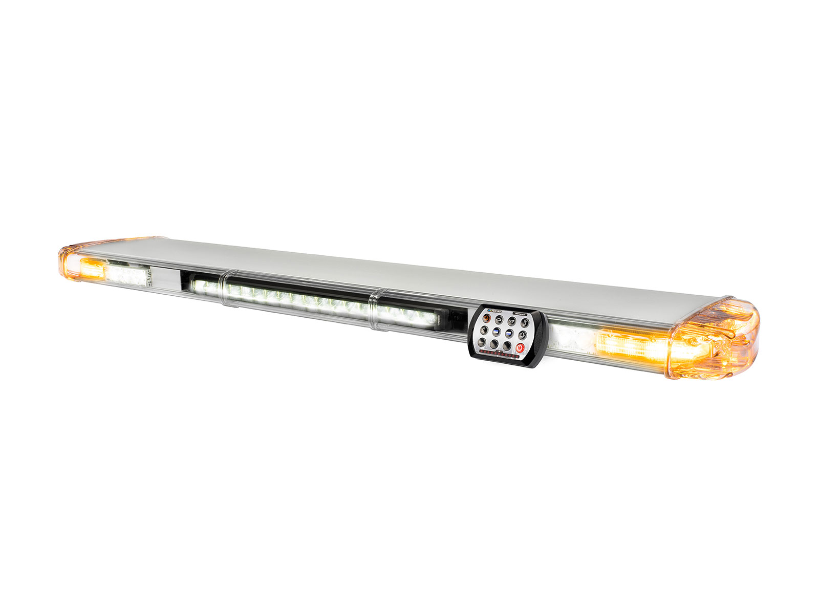 Vega Security Lightbar White Amber Lit Angle View with Controller