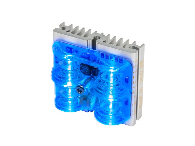 L51 4-LED 46×42 Blue Flare Lit Angle View