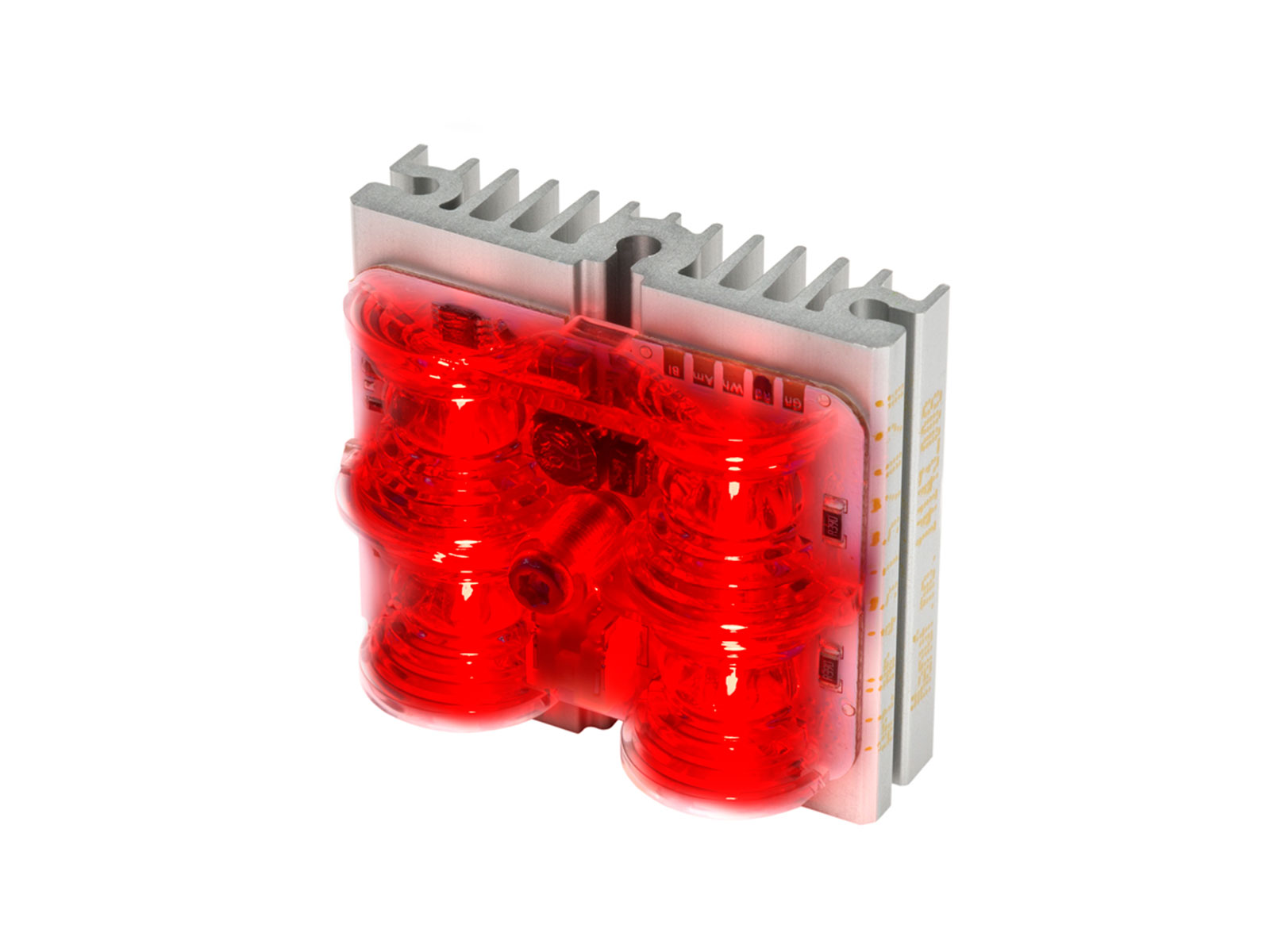 L51 4-LED 46×42 Flare Red Lit Angle View