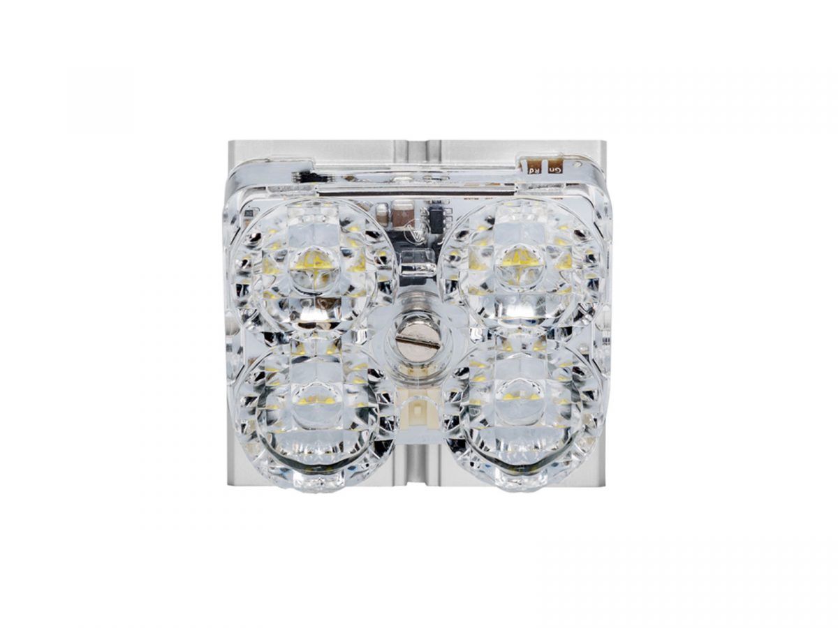 L51 4-LED 46×42 White Work/Alley Unlit Front View