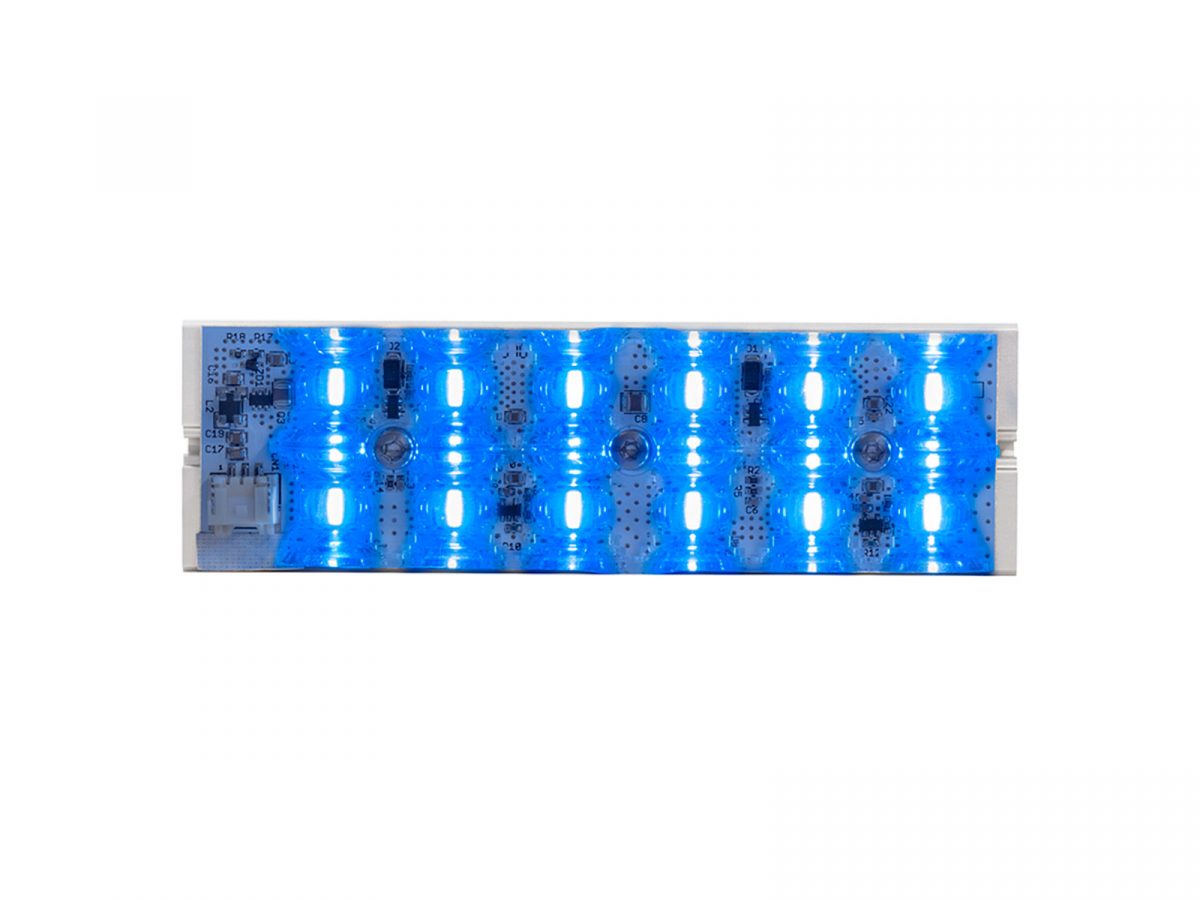 L51 12-LED 123×37 Blue Flare Lit Front View