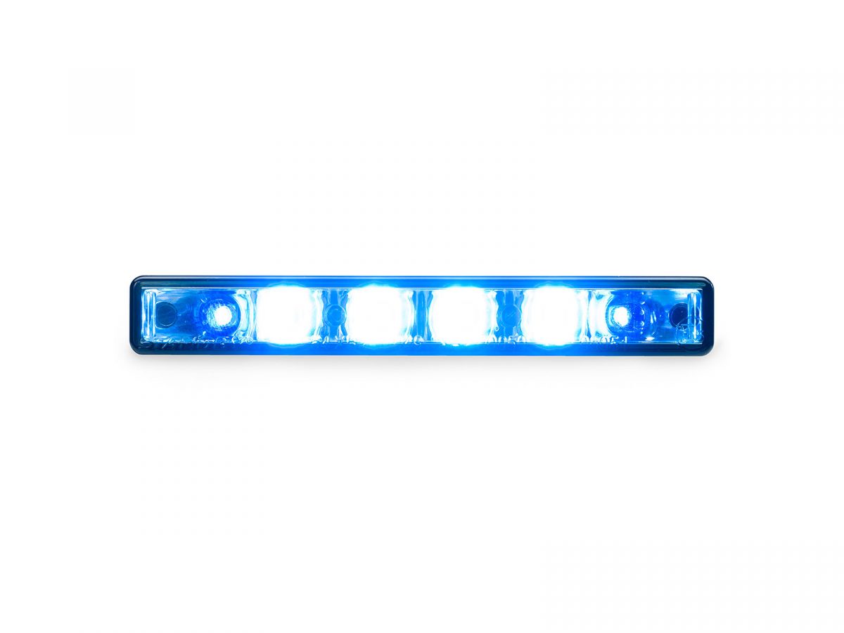 L54 Lamp Blue with Tinted Lens Lit Front View