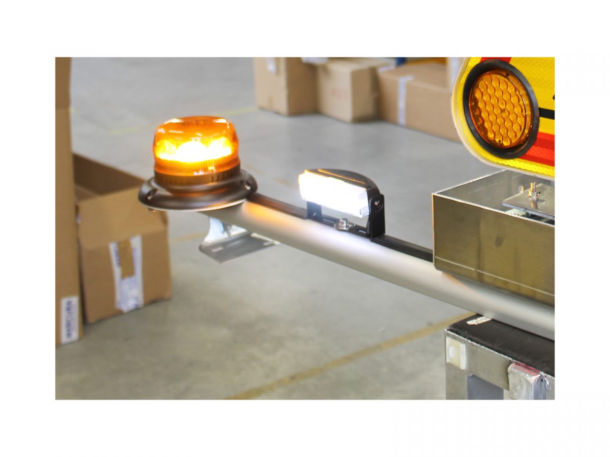 Projoled Option for Light Bar In Situ with Lit Amber Beacon and Projoled on Aluminium Bar
