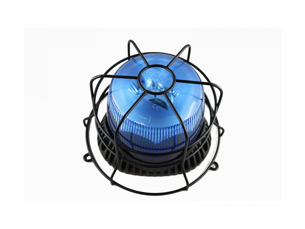 Gyroled M80 LED Beacon Blue Unlit with Protection Grid