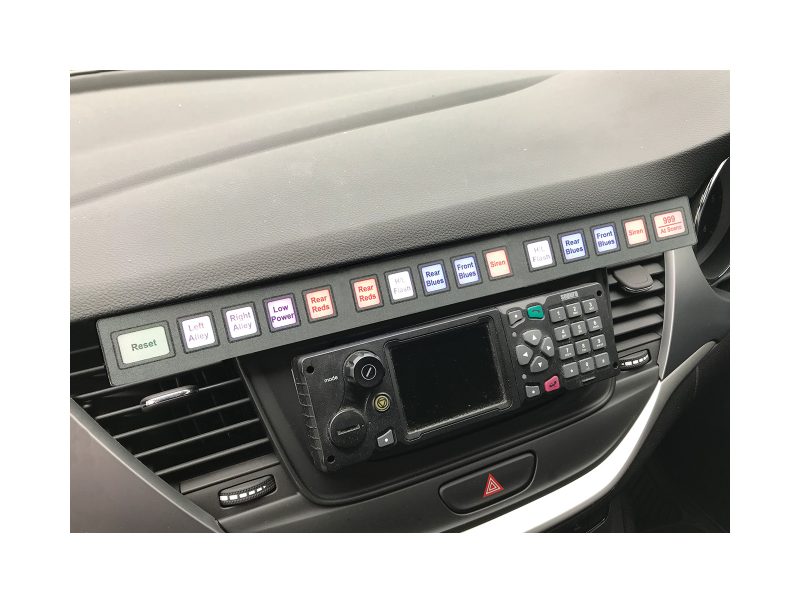 MCS-F5T Slimline Switch Unit Mounted on Dashboard
