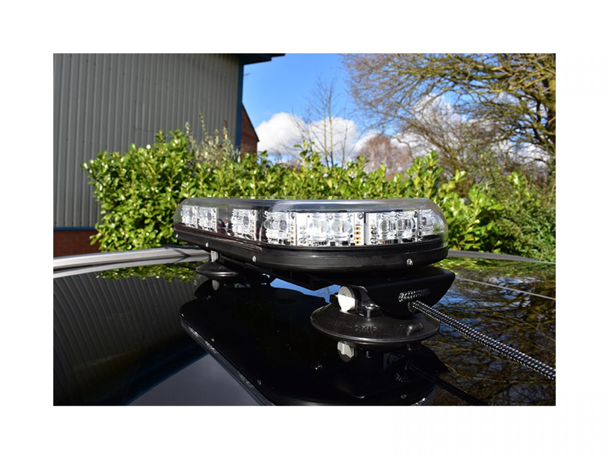 Trail Blazer 2 LED Mini Lightbar Clear Angle View Unlit In Situ on Black Car Roof