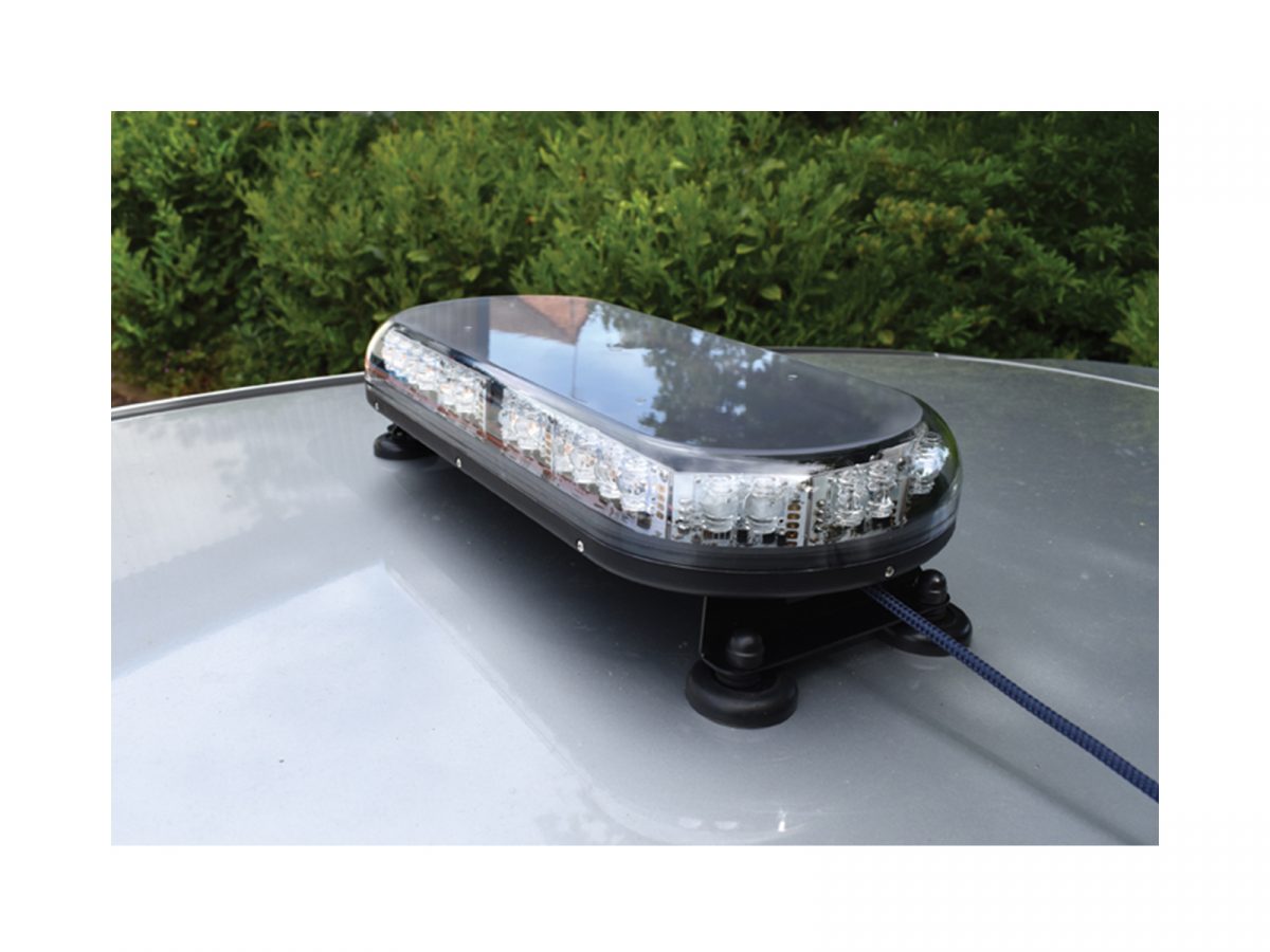 Trail Blazer 2 LED Mini Lightbar Clear Angle View Unlit In Situ on Silver Car Roof