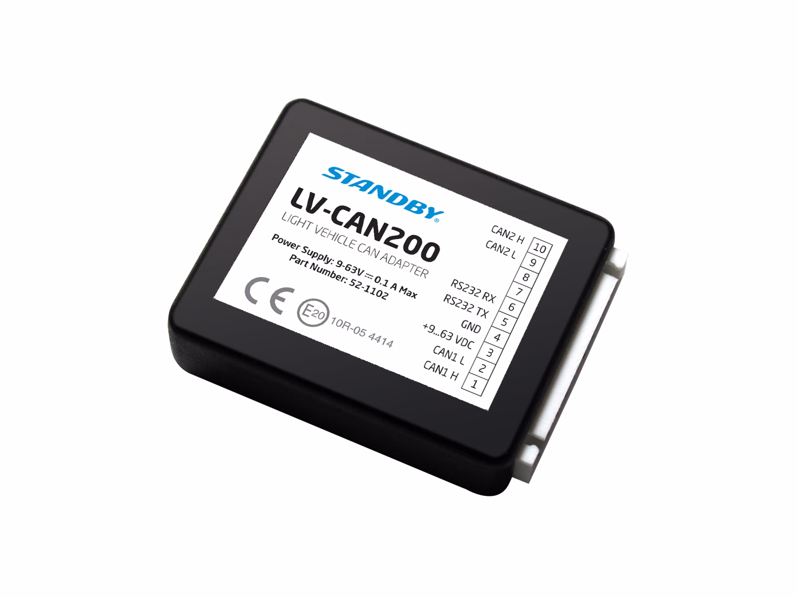 FleetMotus LV-CAN200 4G device angle view lying down