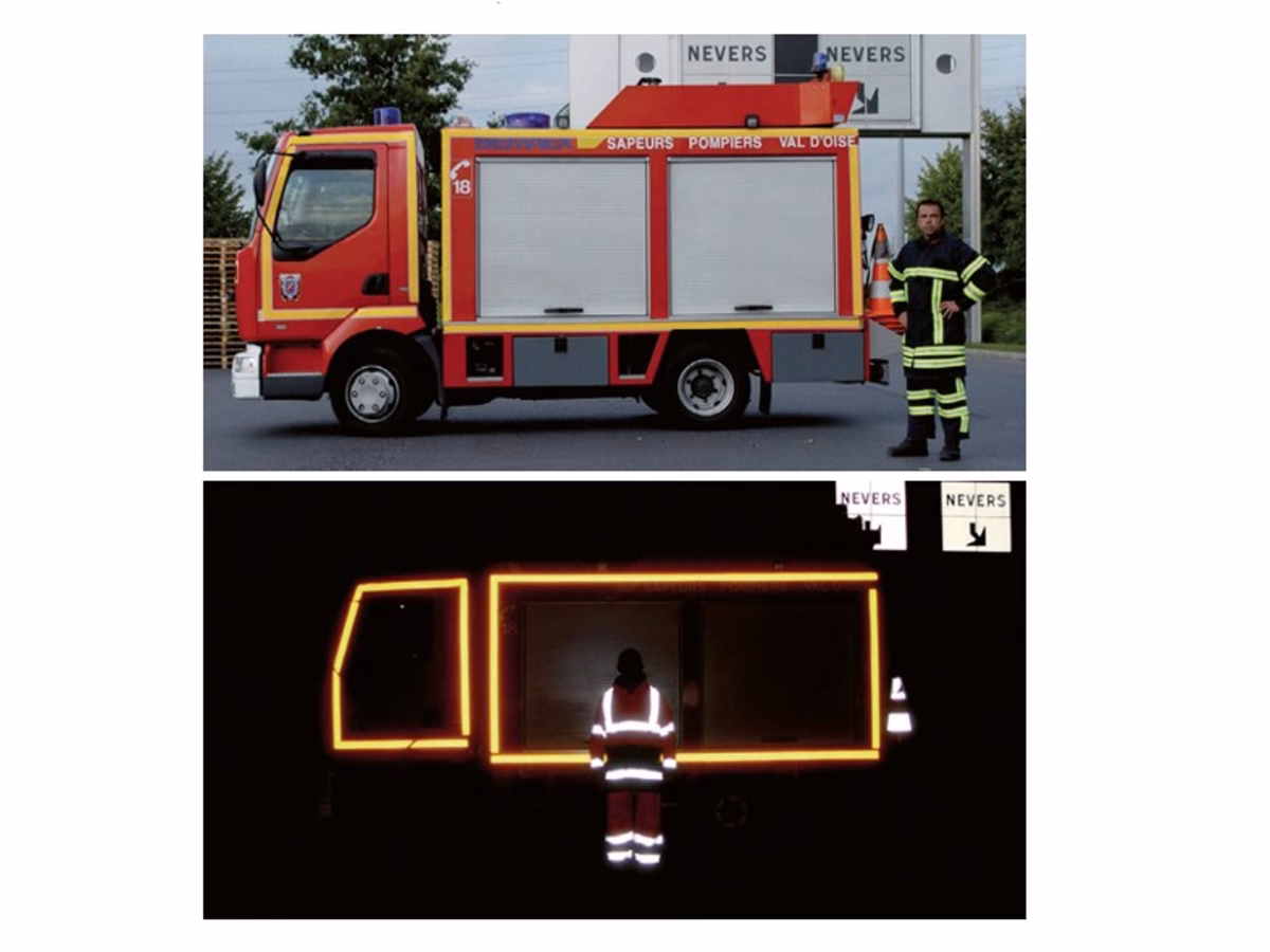 sérigraphie ece104 sur véhicule sapeurs pompiers