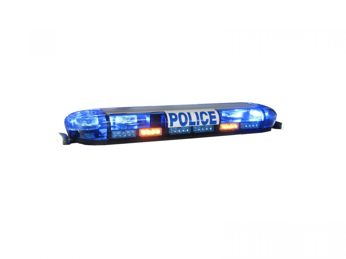 Rampe de signalisation lumineuse ML4 de 110cm avec sirène et projecteur sur véhicule police