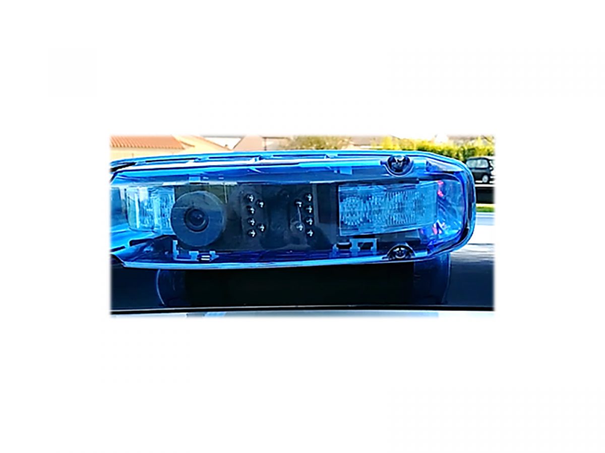 Rampe lumineuse VEGA bleu avec sirène et vidéo surveillance et caméra XXL