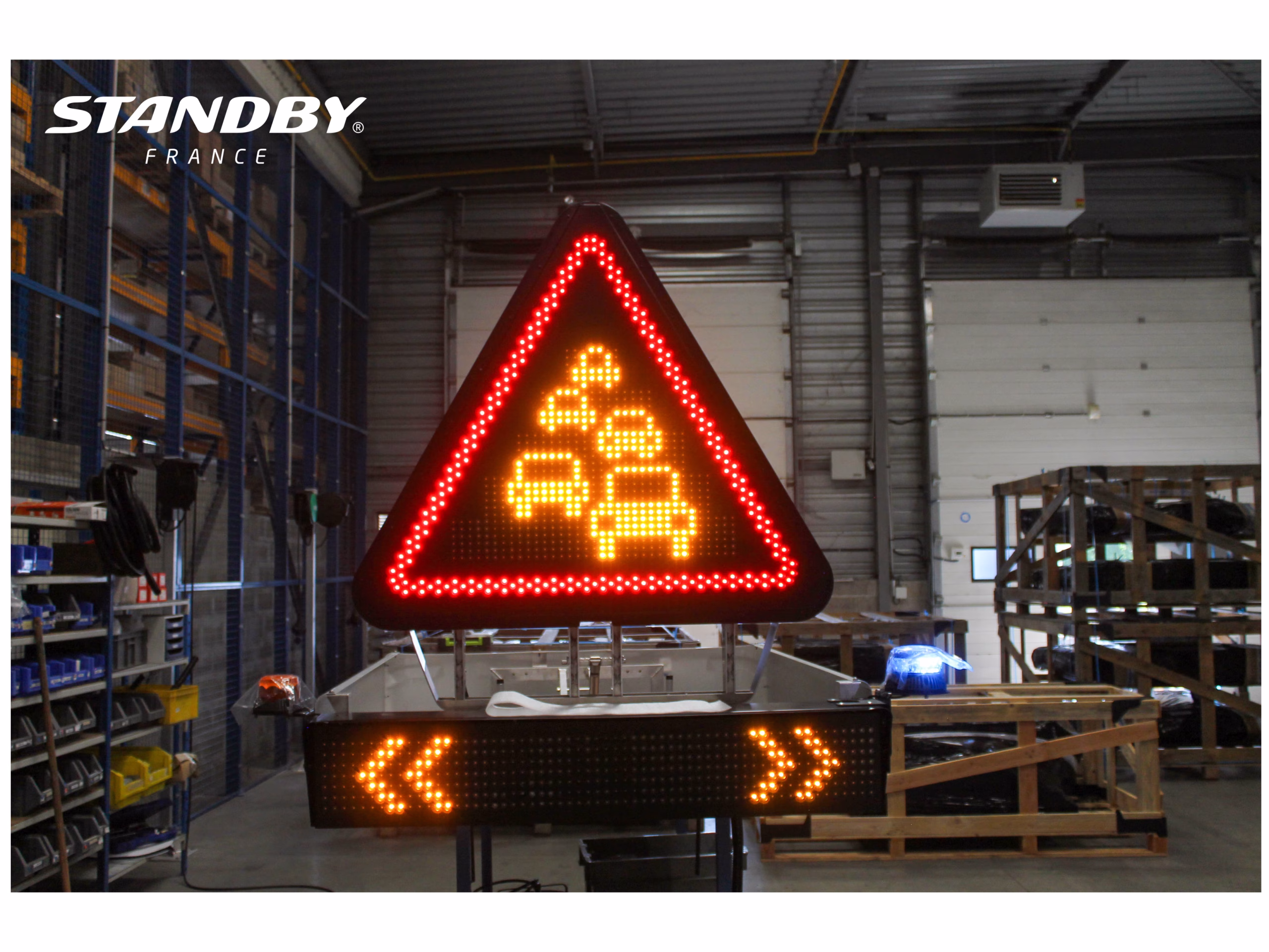 Triangle pictogrammes à led usine