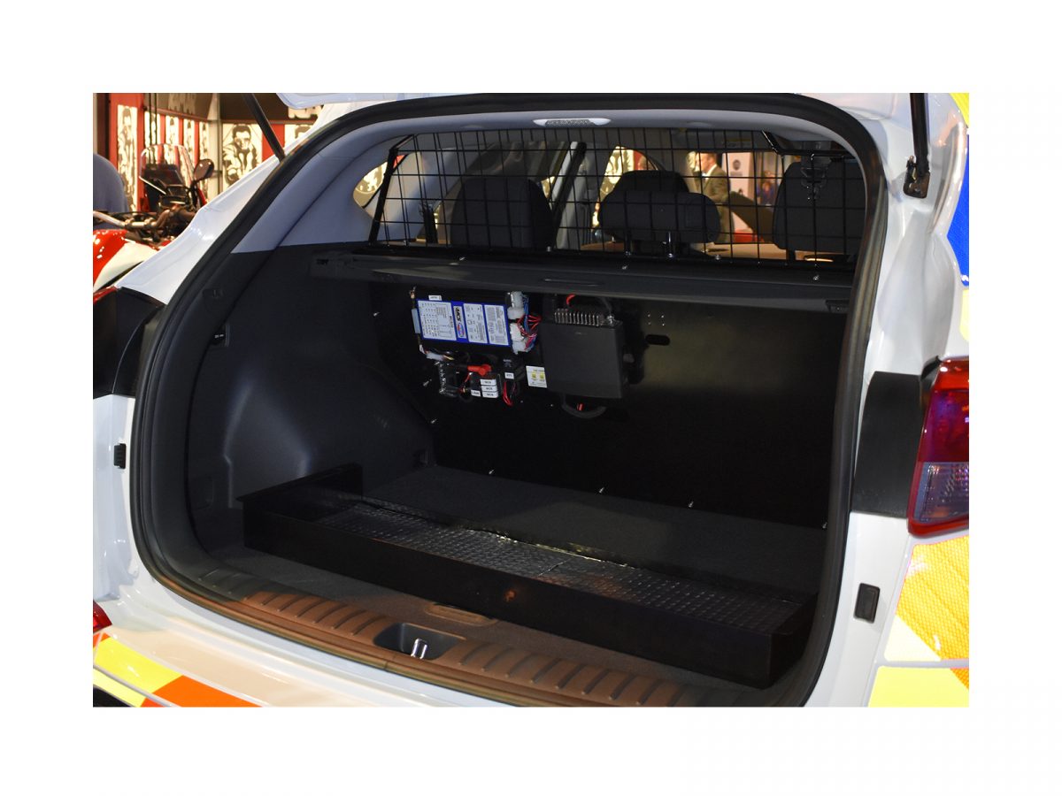MCS-32 Universal Controller - Main Control Box In Situ Vehicle Interior In Boot Angled