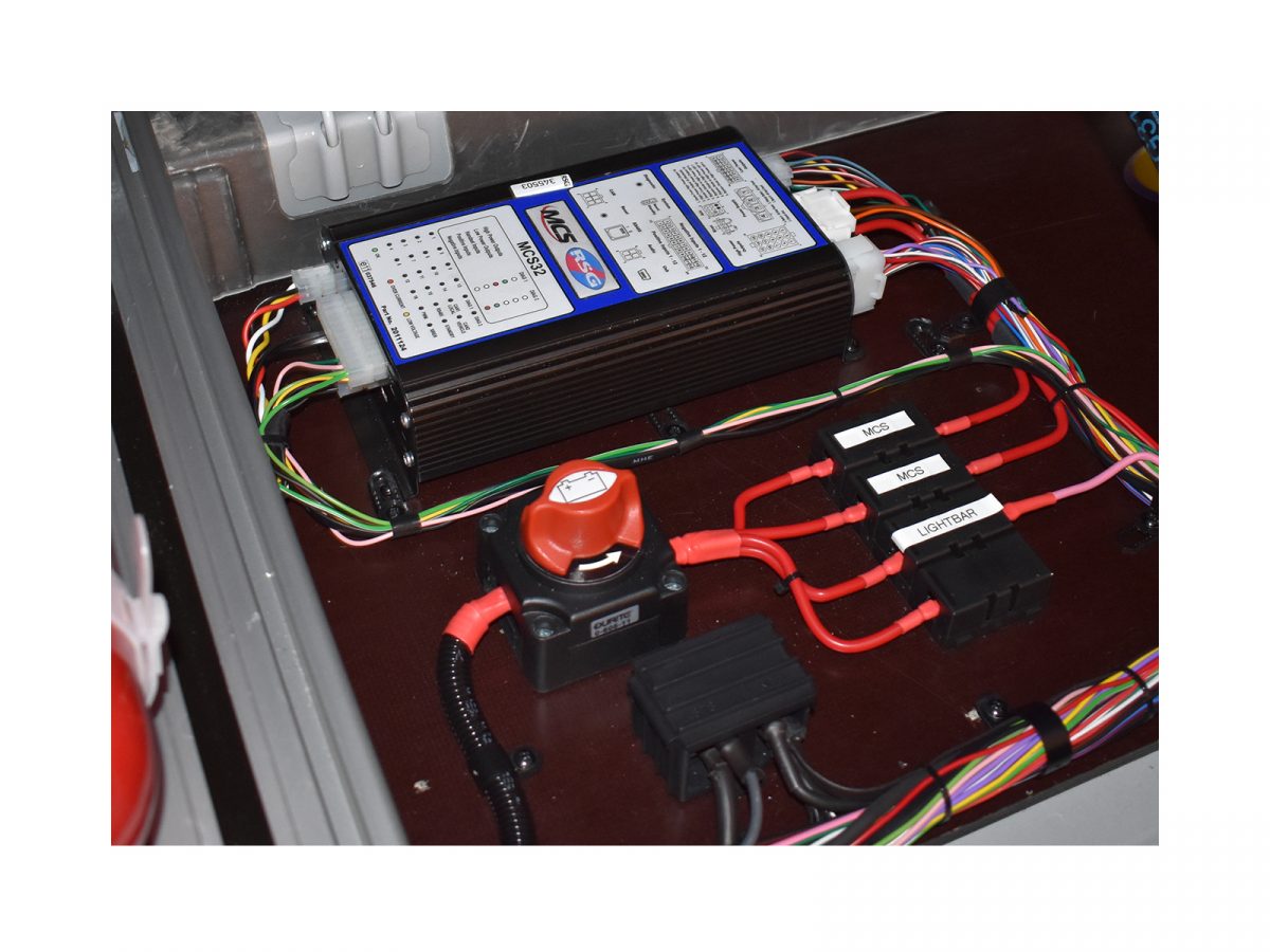 MCS-32 Universal Controller - Main Control Box In Situ Vehicle Interior Angle View