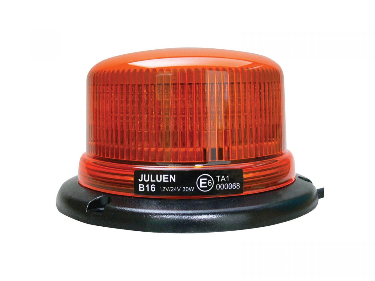 B16 Atom LED Beacon - Low Profile with 11 Built-In Flash Patterns Amber Unlit