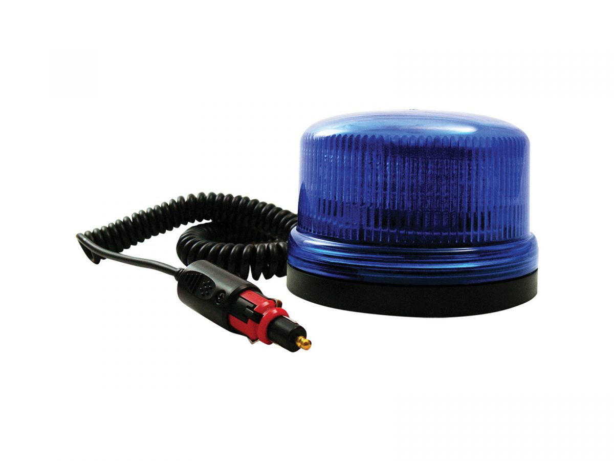 B16 Atom LED Beacon - Low Profile with 11 Built-In Flash Patterns Blue Unlit Magnetic