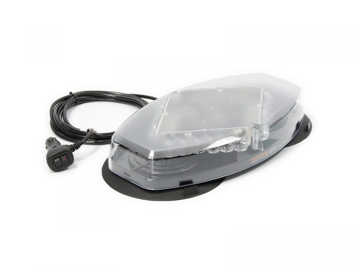Diamondback LED Mini Lightbar Clear Unlit Angle View Magnetic Vacuum