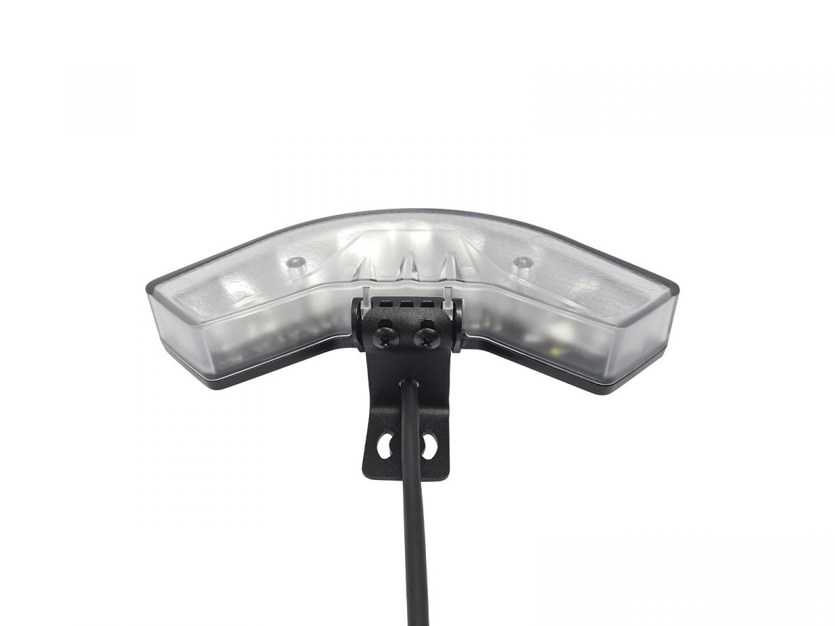 Clear Lens OV9 Corner LED Module Unlit with Cable Reverse View