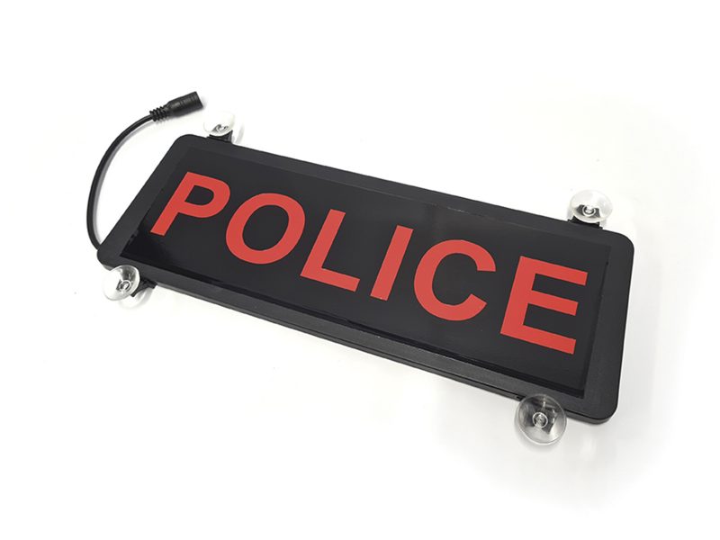 Safe Responder R - Rear LED Sign Police Angle View Suction Cups