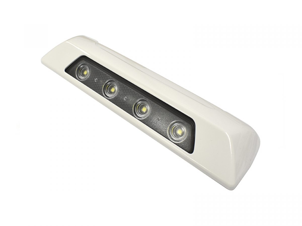 SL157 Slimline 4 LED Scene Lamp 890lm Effective White Housing Unlit Angle View