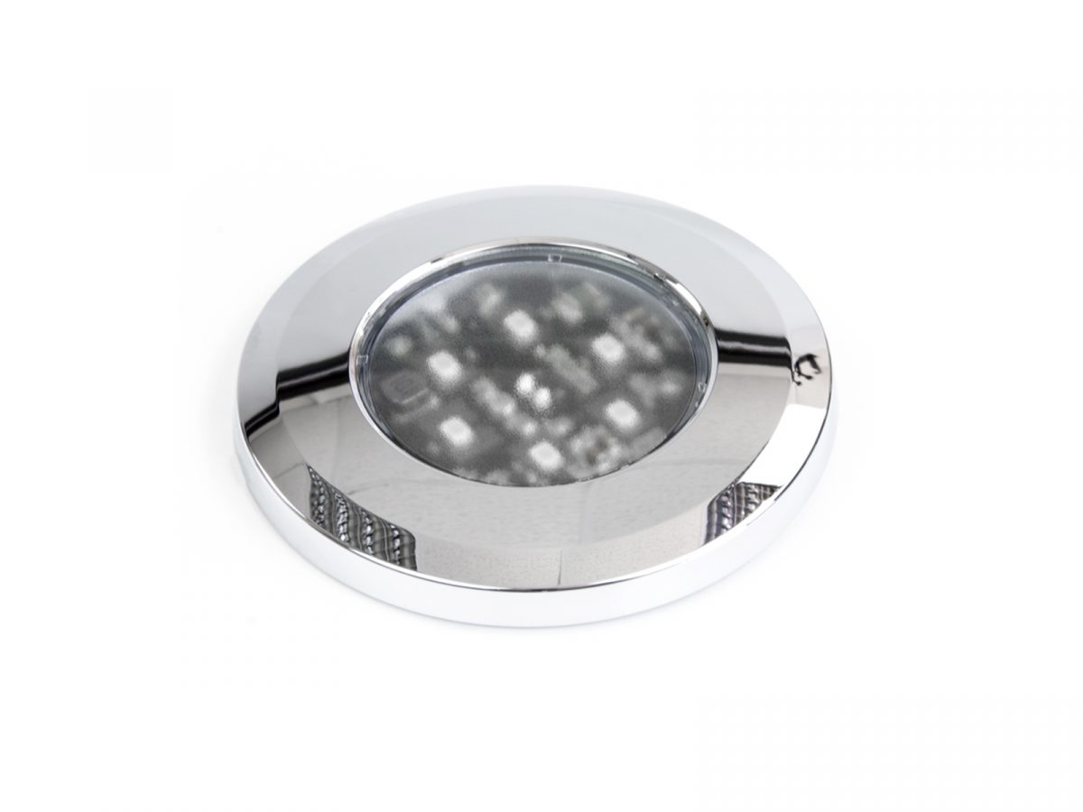 Dual Colour Small Round LED Interior Lamp Top Side View Unlit
