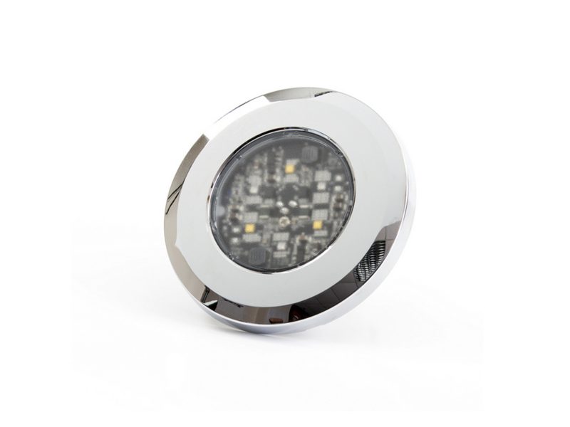 Dual Colour Small Round LED Interior Lamp Angle View Unlit