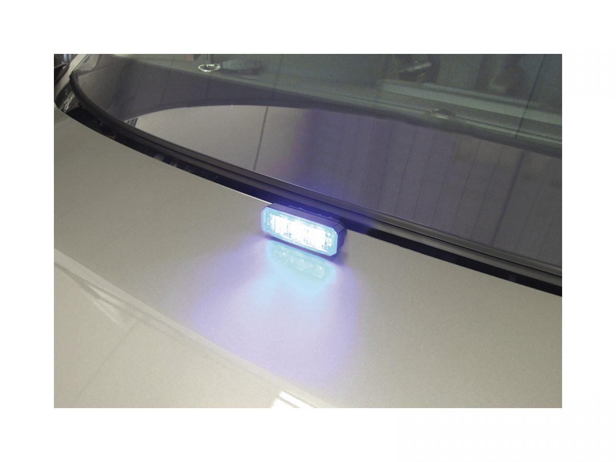 Mini Stealth - 3-way Flush Fit (Hood Mount) LED Modules for Horizontal Mounting In Situ Vehicle Exterior Angle Lit