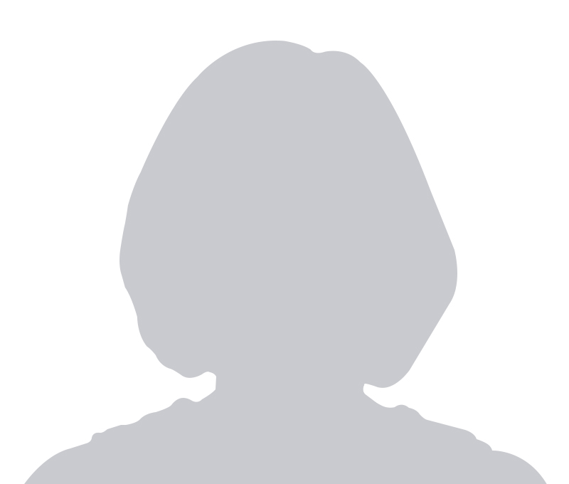 Grey female silhouette head and shoulders for use as placeholder