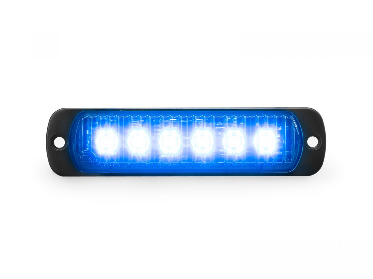 L52 LED Lamp with Smoked Lens Blue Horizontal Front