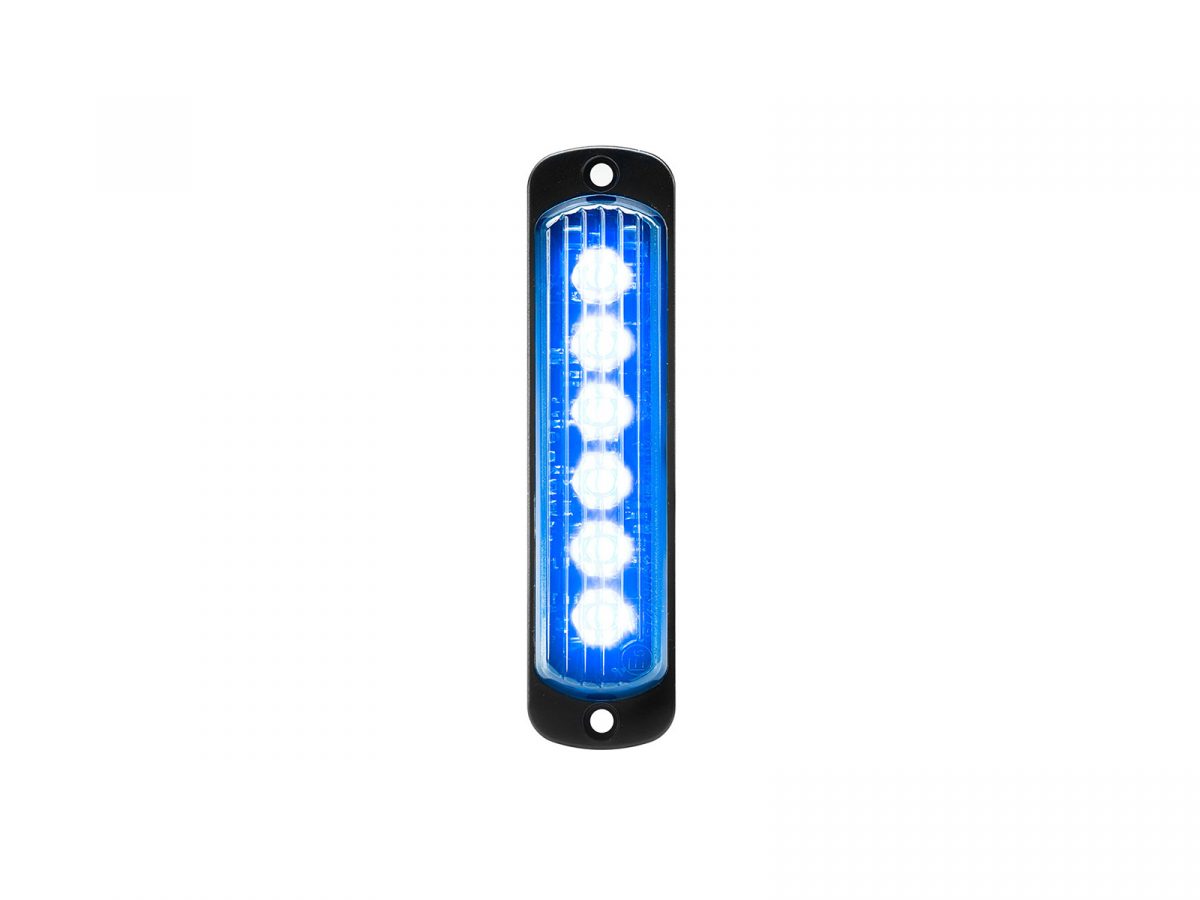 L52 LED Lamp with Smoked Lens LED Lamp Blue Vertical Front View