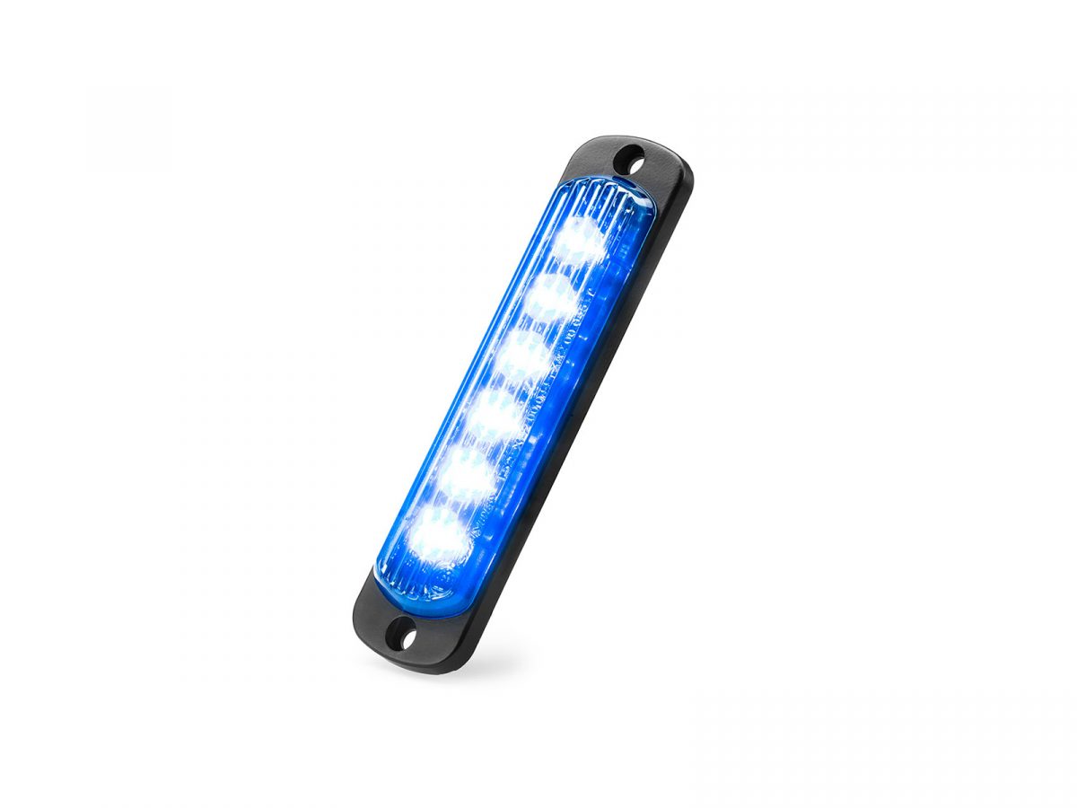 L52 LED Lamp with Smoked Lens LED Lamp Blue Vertical Angle View