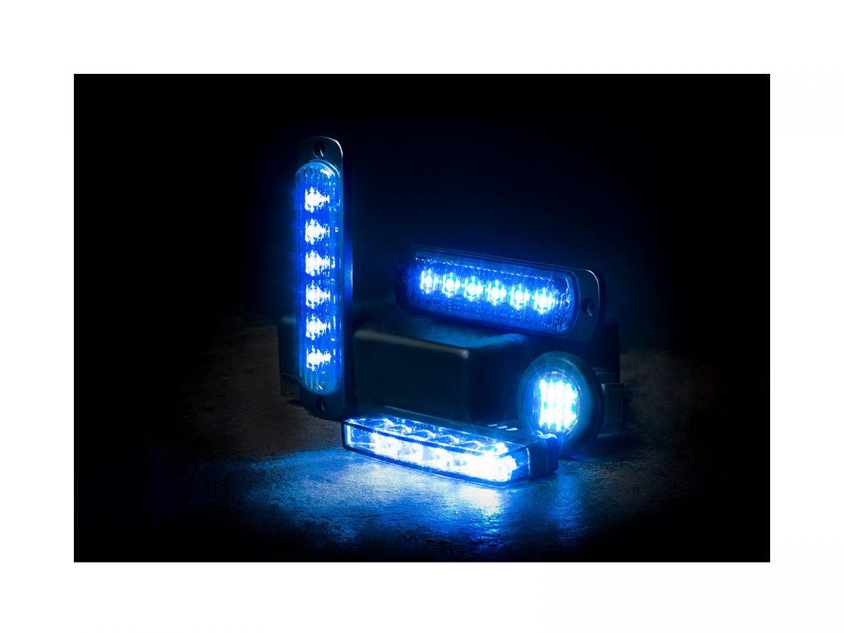 L52 LED Lamp with Smoked Lens Blue Group Lit