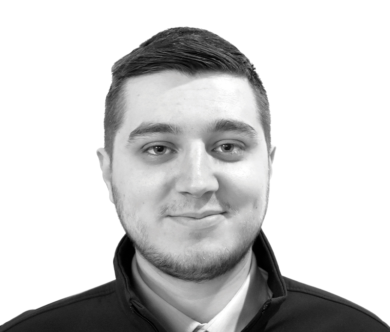 Oliver Lake is Standby RSG's CCTV Systems Engineer, this is his black and white headshot.