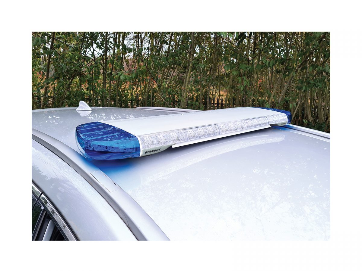 W3 Lightbar unlit shown on roof of silver car