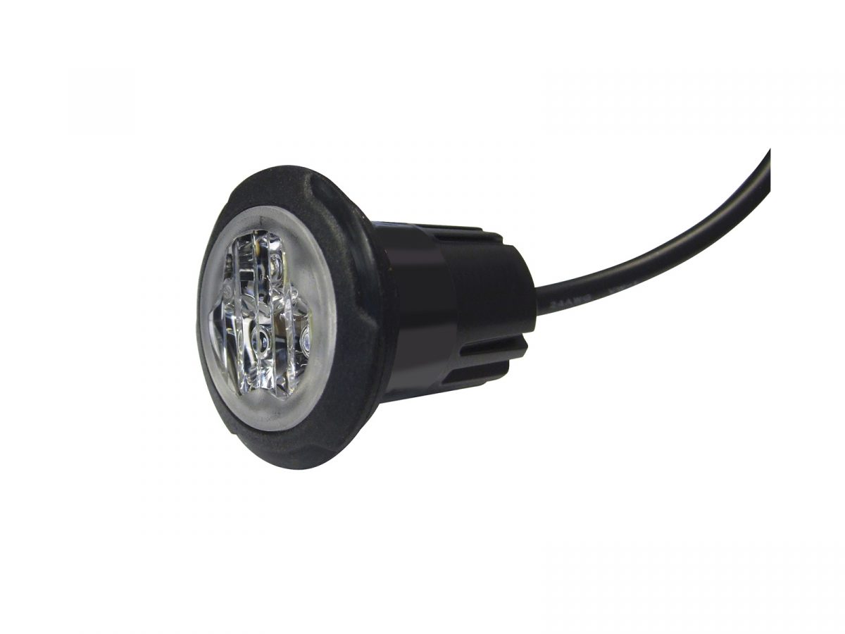 Micro Blast Low-Profile 3-LED Module Unlit Angle View with Cable