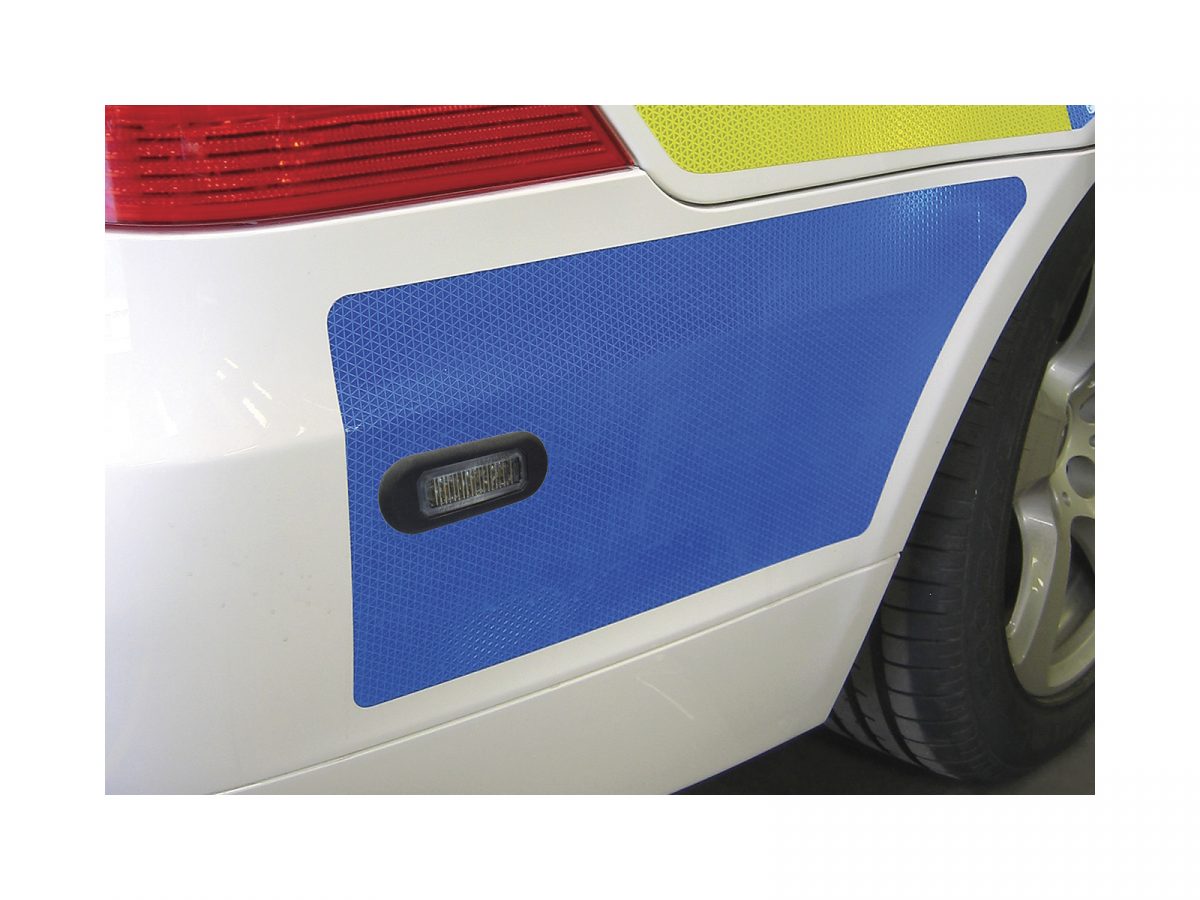 Mini Stealth - 3-way Surface Mount LED Modules In Situ Side of Police Car Unlit