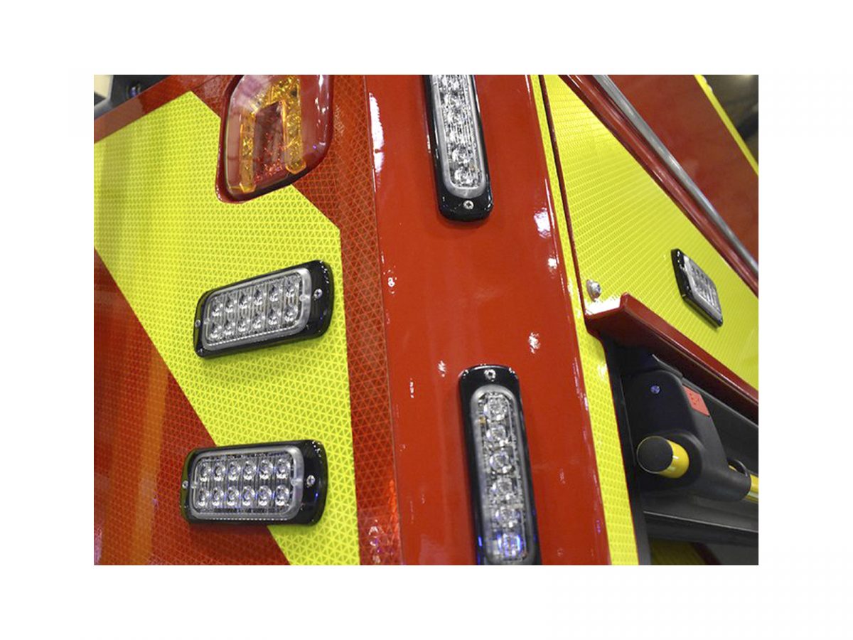 3 x Super-Thin 12-LED Units In Situ on Corner of Fire Appliance