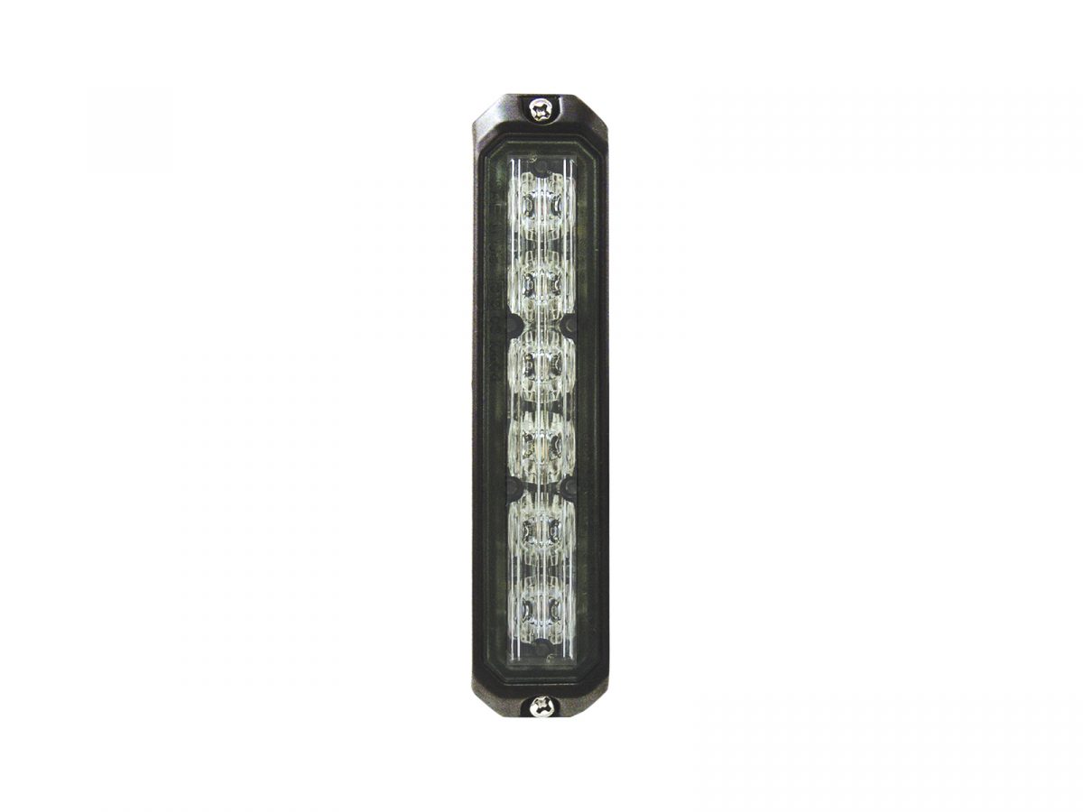 Mini Stealth - 6-way Vertical Surface Mount LED Modules Front View Unlit
