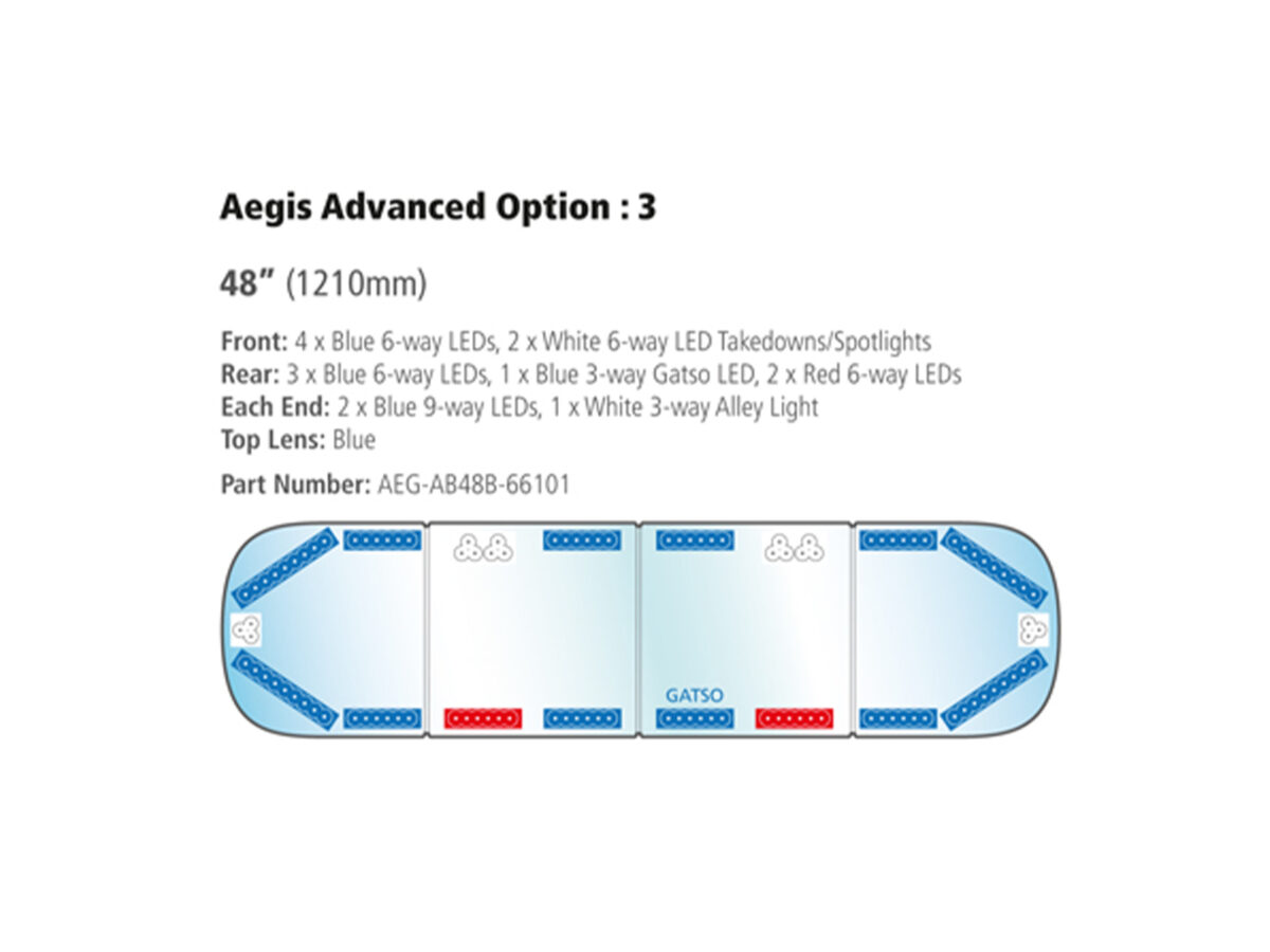 Aegis LED Lightbar Advanced Option 3 Diagram at 1210mm