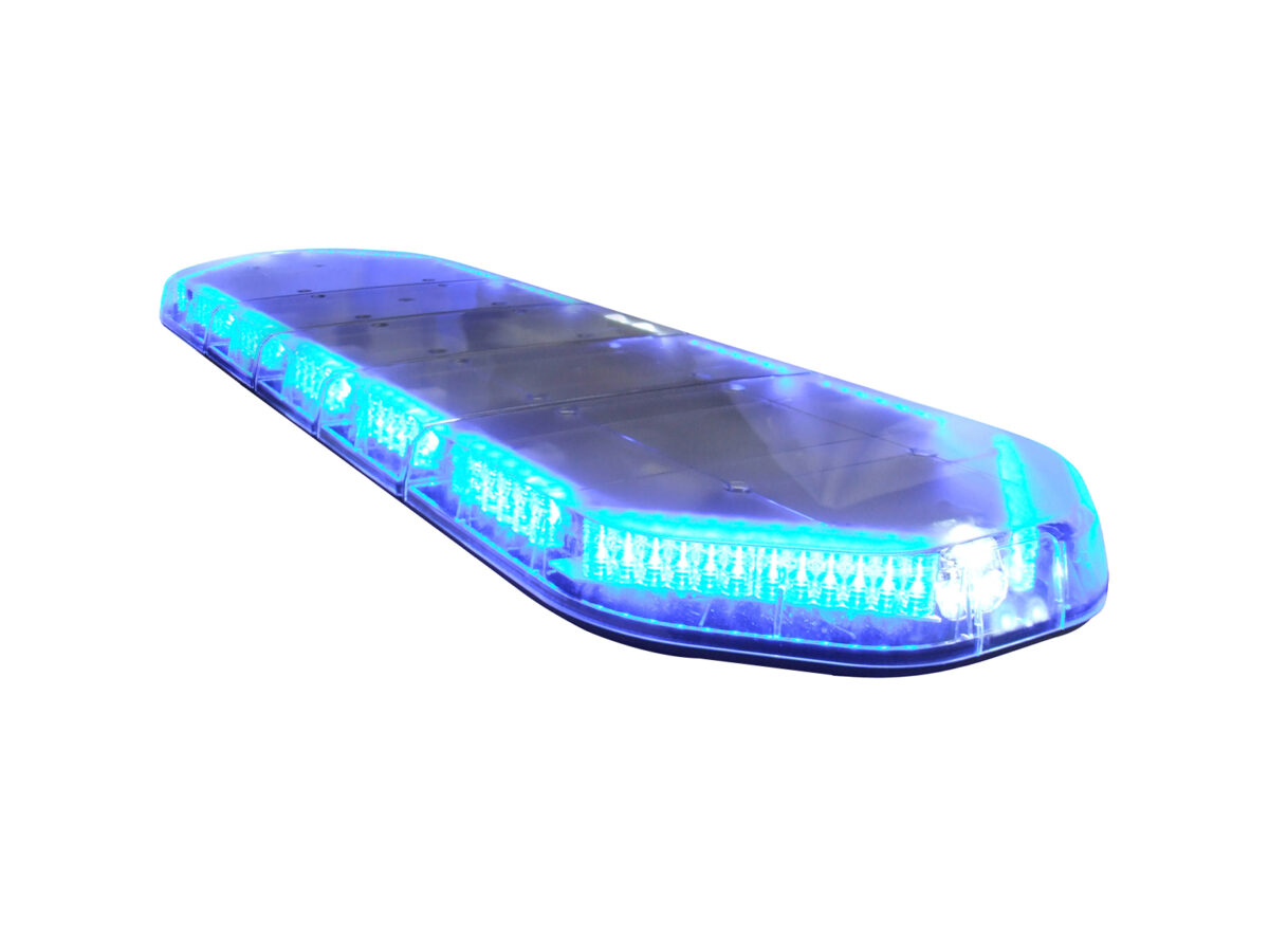 Large Legion LED Lightbar Blue White Lit Angle View