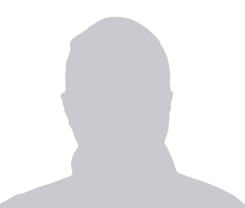 Grey male silhouette head and shoulders for use as placeholder