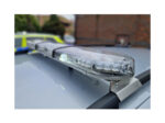 Hurricane LED Lightbar In Situ Clear Lens White Lit on Ambulance Roof