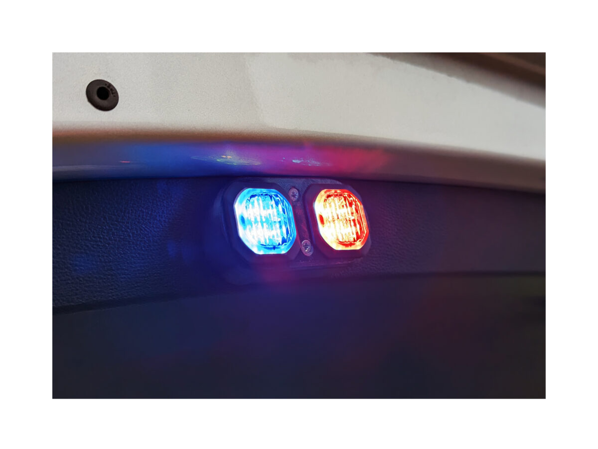 Micro Burst Low Profile LED Module x2 In Situ Lit Red Blue Ambulance Boot