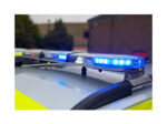 Hurricane LED Lightbar In Situ 2 Clear Lens White Blue Lit on Ambulance Roof