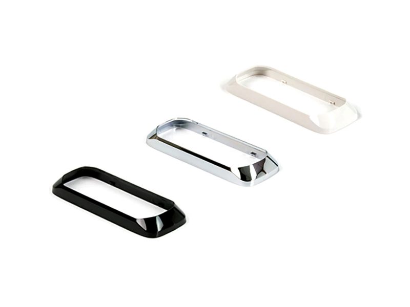 Halo Blitz High Gloss Snap-on Bezels White, Chrome Effect and Black Angle View