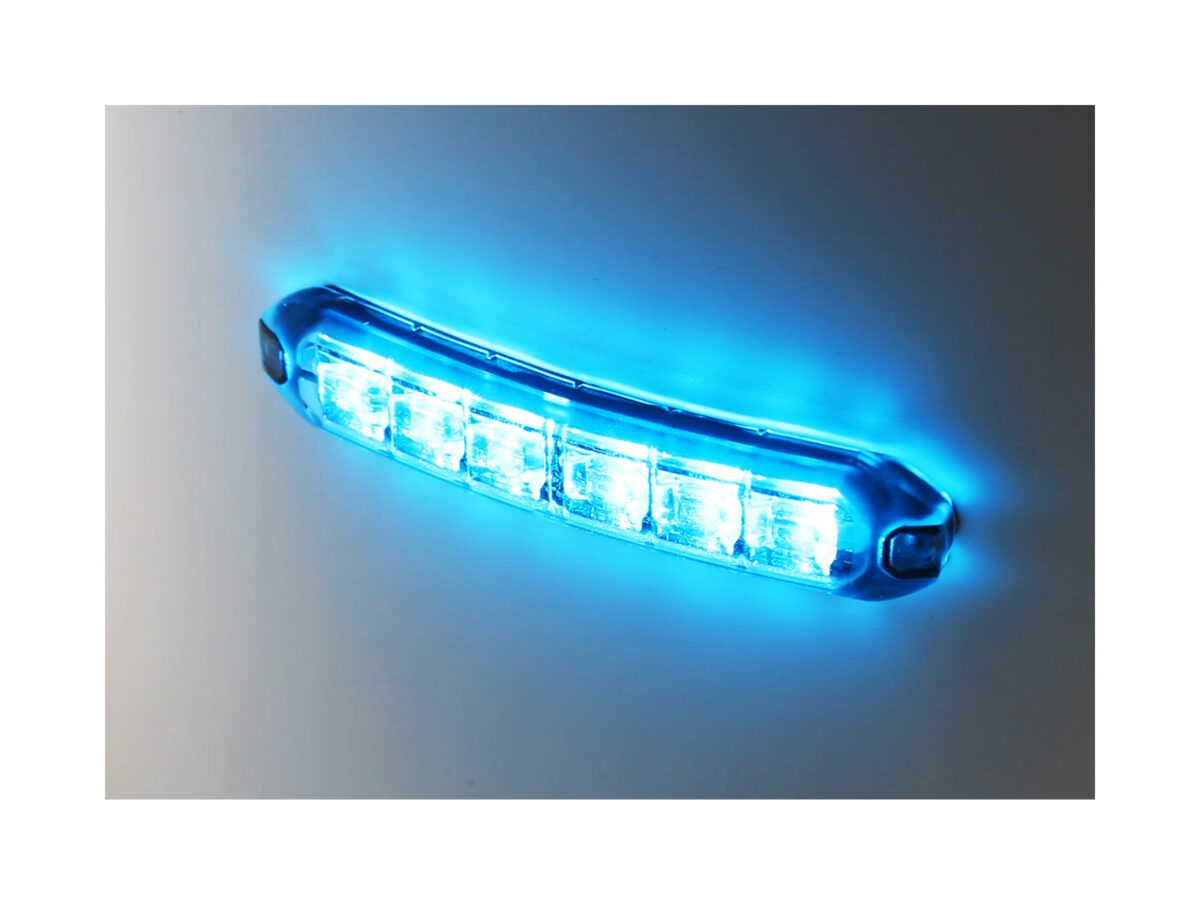 Flexible Warning Light Downward Tilt Lefthand Curve Blue