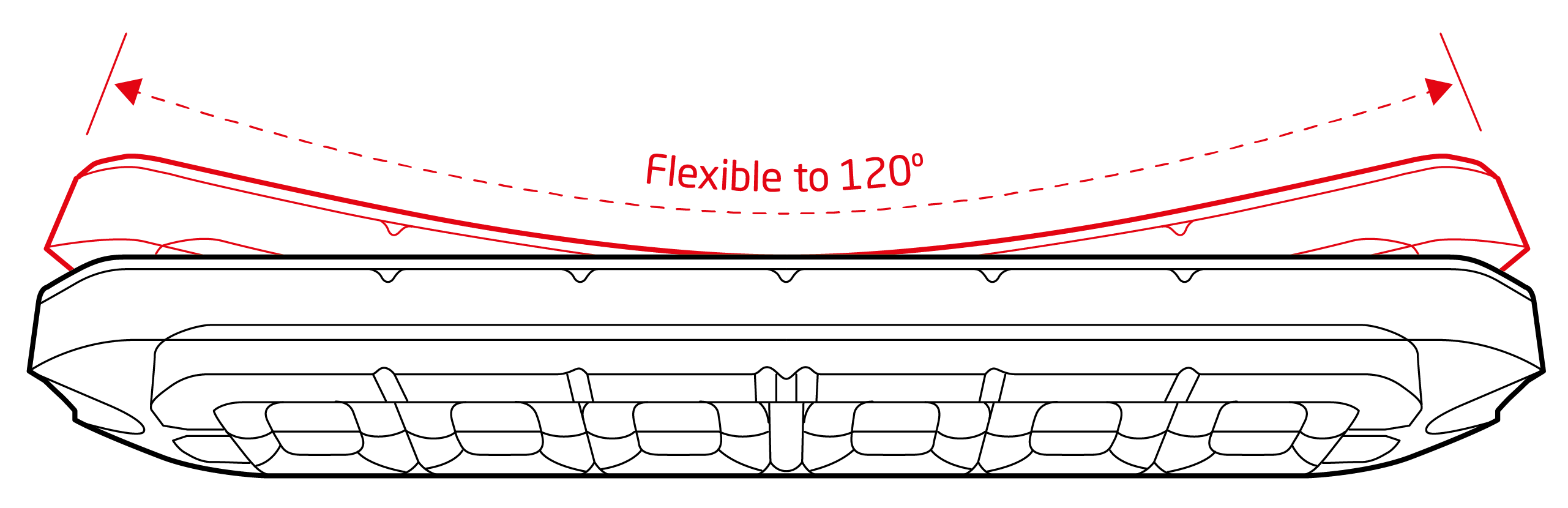 LFX Degree DWG Showing flexible to 120° 