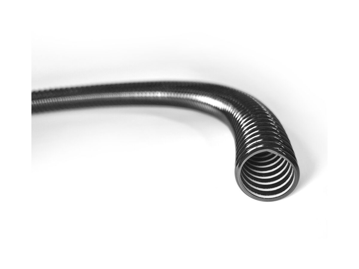 Siren pipe extension hose showing inside design isolated on a white background.