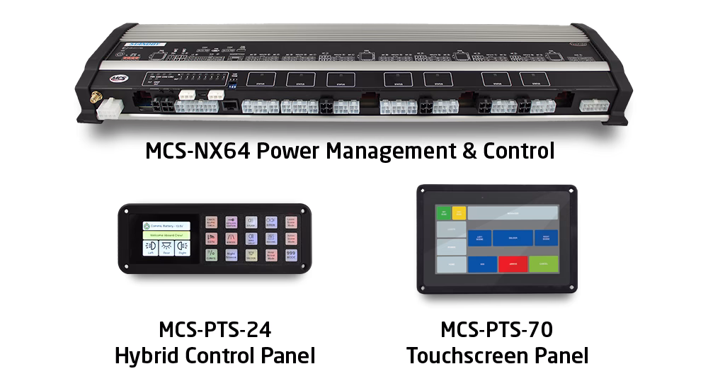 Package showing MCS-NX64, MCS-PTS-24 and MCS-PTS-70